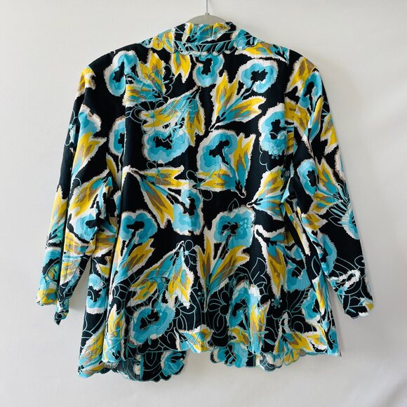 Trenz By Theresa Renz Womens Multicolor Embroider Abstract Vibrant Jacket Sz 2X - Picture 7 of 7